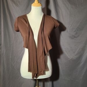 Brown Women's Open Front Wrap Top